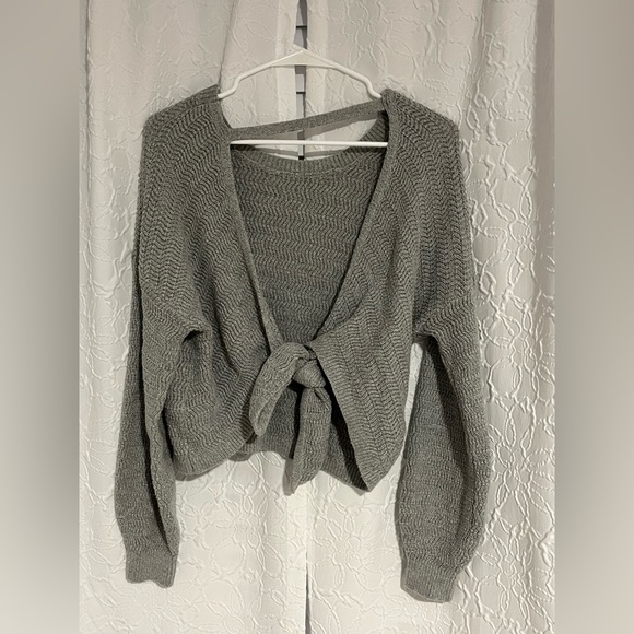 Gray Hollister Open Back Sweater - Picture 2 of 2